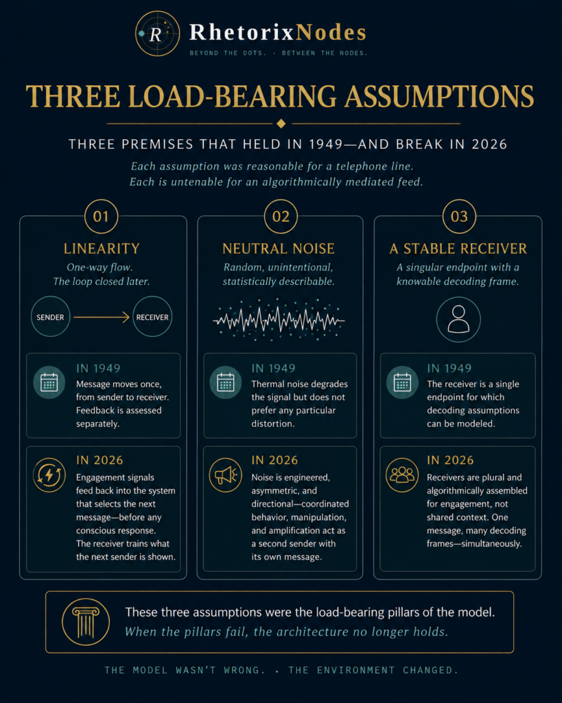 Shannon and Weaver Model - Three Load-bearing Assumptions